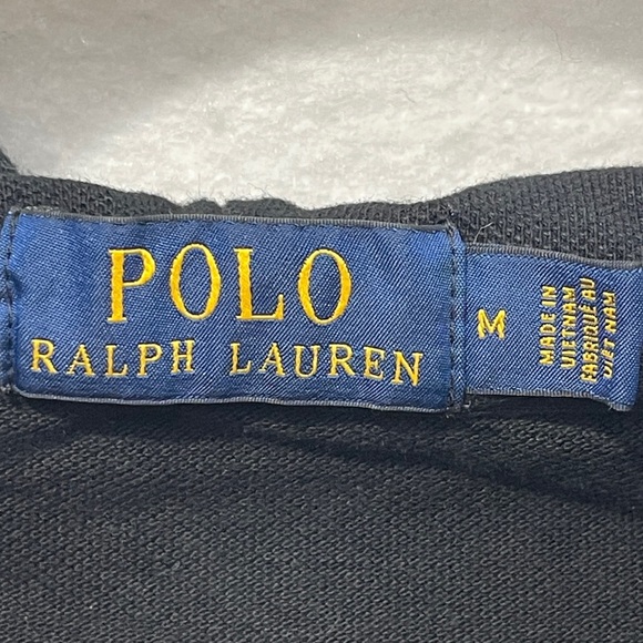 Polo Ralph Lauren Men’s Mesh Long Sleeve Hooded Shirt Black Big Pony Medium - Picture 4 of 8